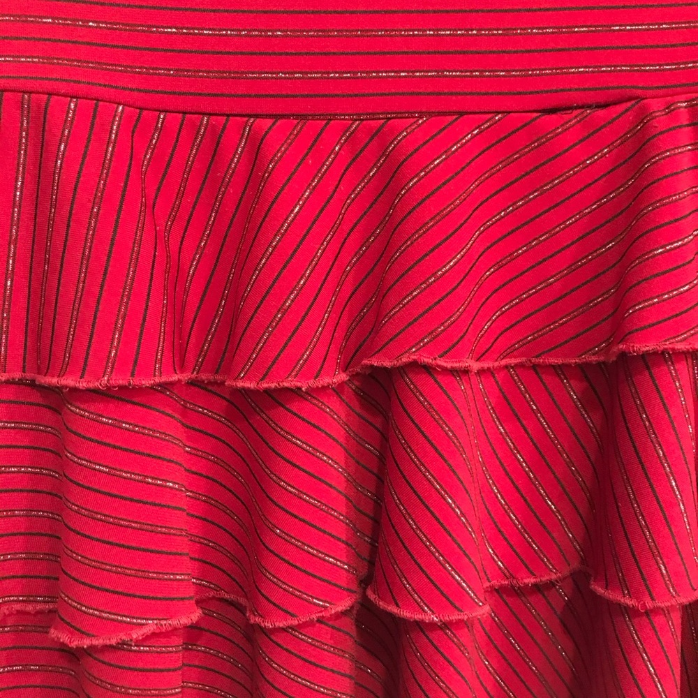 Red Ruffle Mini Skirt - Picture 3 of 6